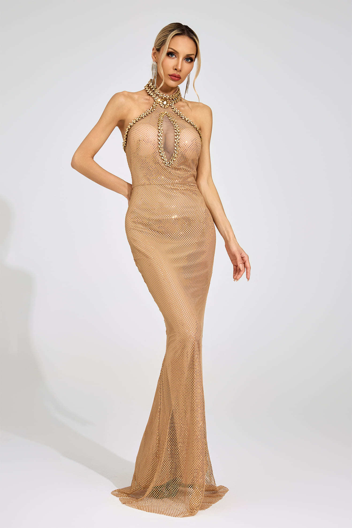 Ulla Apricot Mermaid Maxi Dress