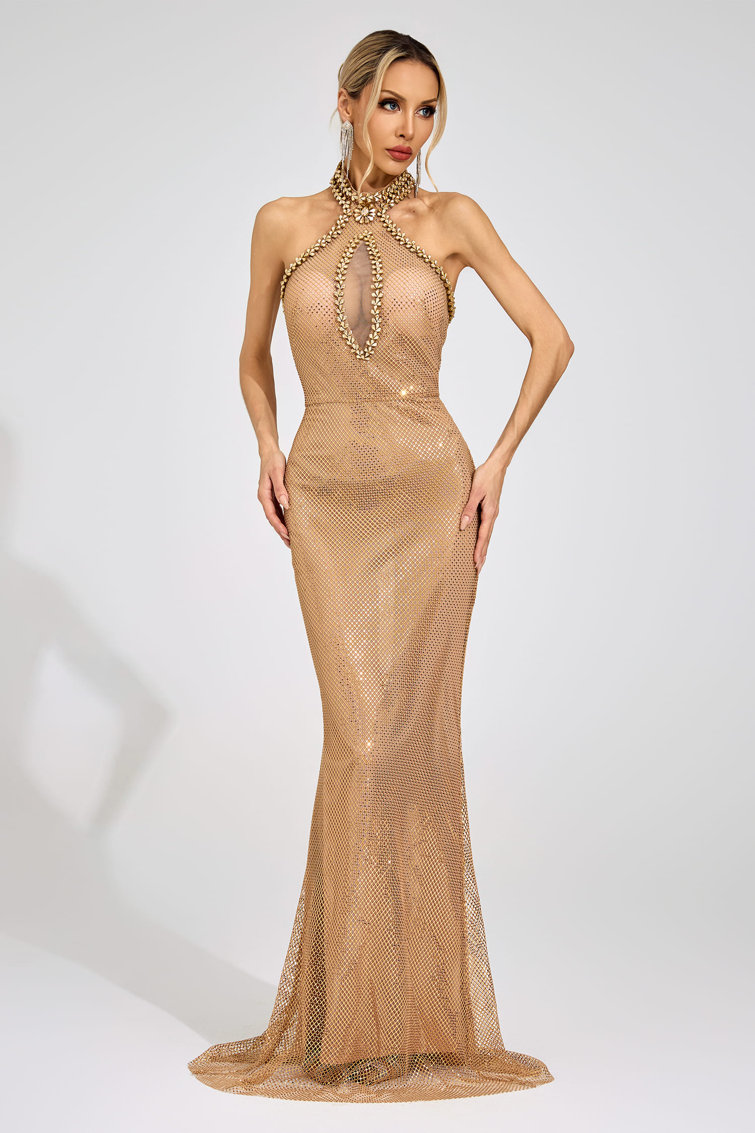 Ulla Apricot Mermaid Maxi Dress