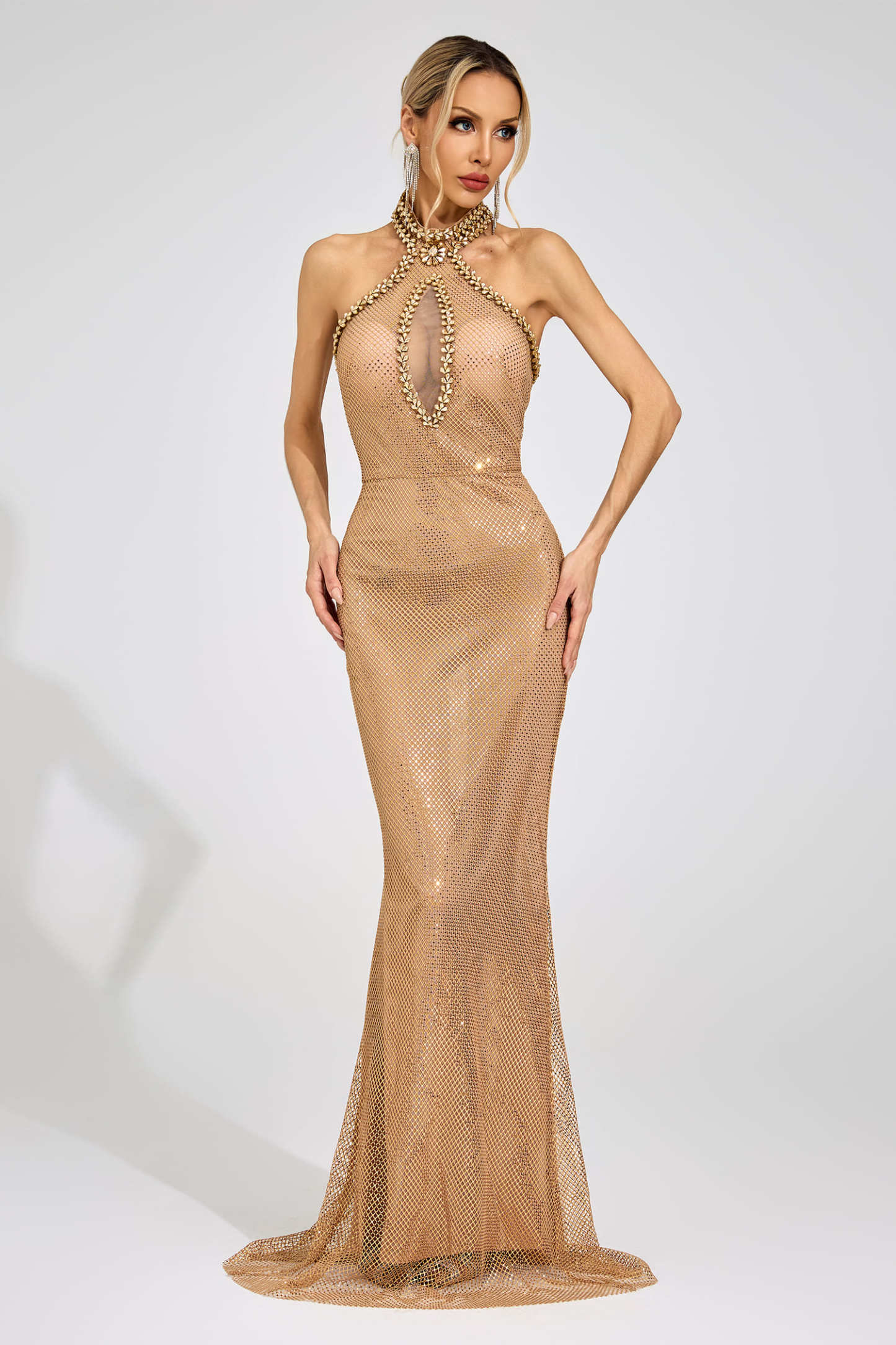 Ulla Apricot Mermaid Maxi Dress