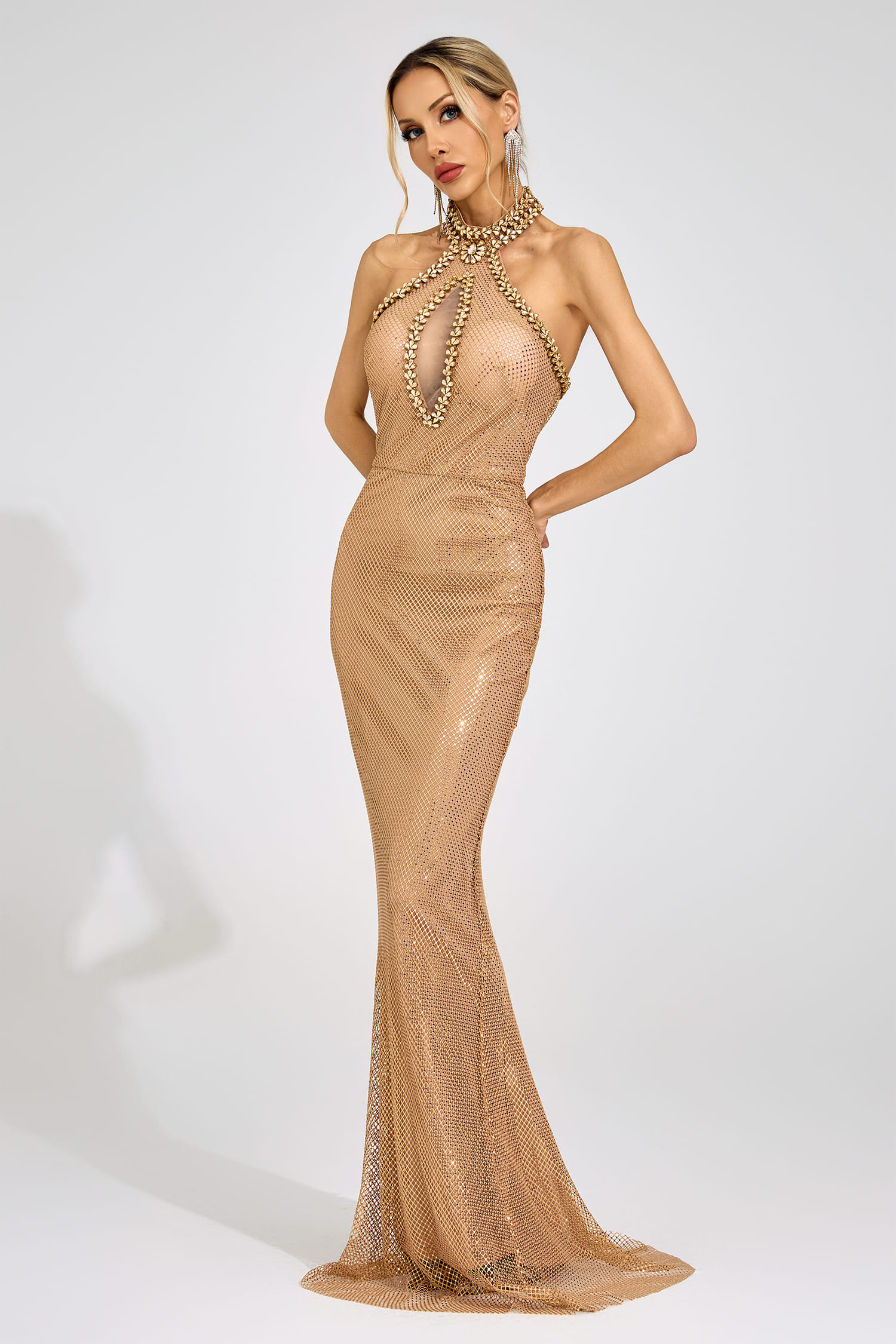 Ulla Apricot Mermaid Maxi Dress