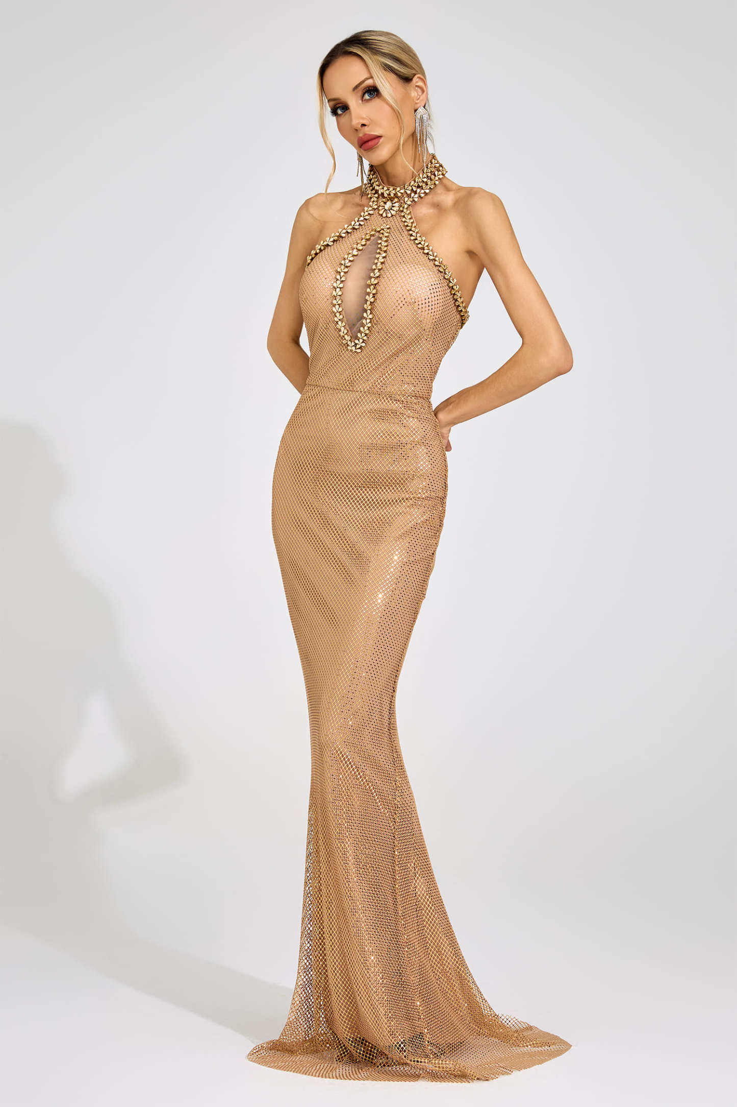 Ulla Apricot Mermaid Maxi Dress