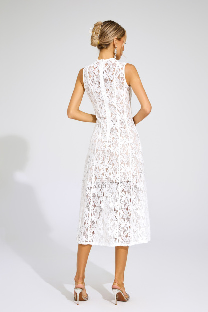 Bloor White Cut Out Sleeveless Dress