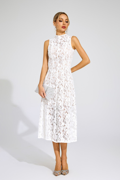 Bloor White Cut Out Sleeveless Dress