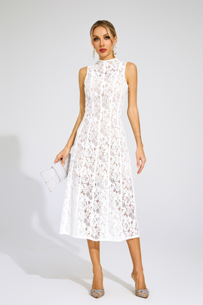 Bloor White Cut Out Sleeveless Dress