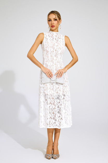 Bloor White Cut Out Sleeveless Dress