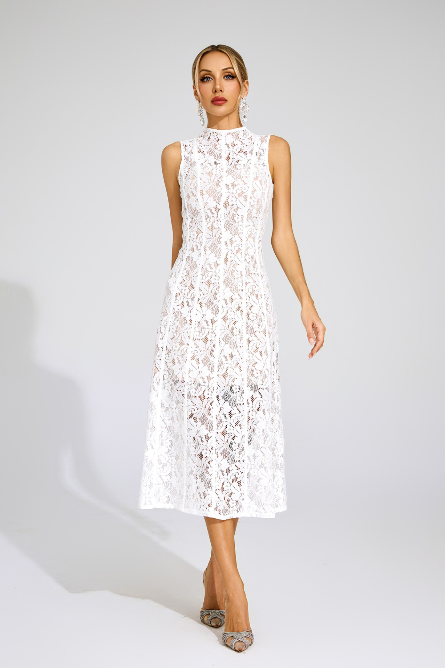 Bloor White Cut Out Sleeveless Dress