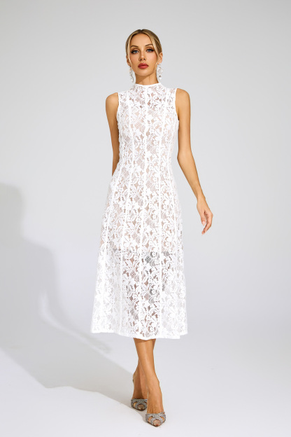 Bloor White Cut Out Sleeveless Dress