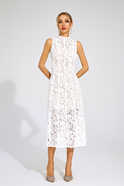 Bloor White Cut Out Sleeveless Dress