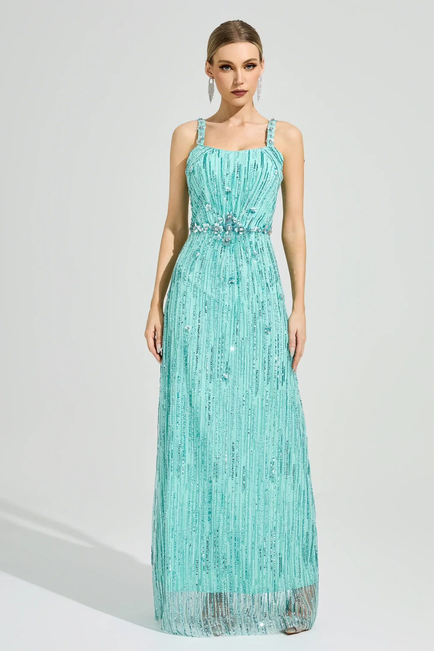 Chest Green Sequin Maxi Dress