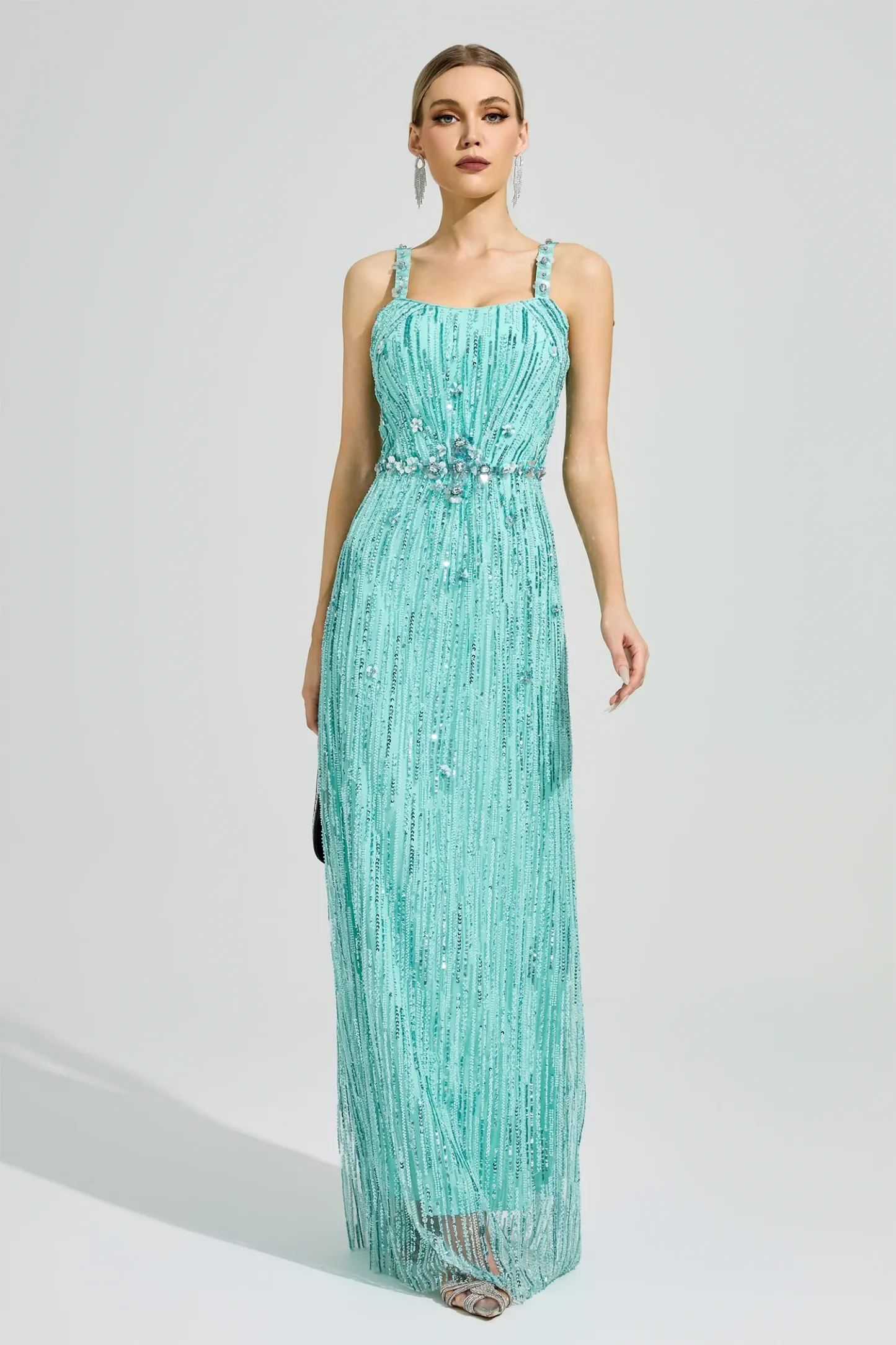 Chest Green Sequin Maxi Dress