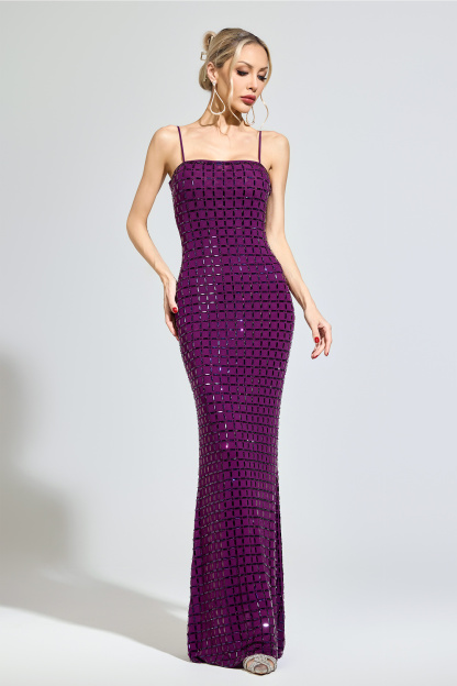 Lovelace Purple Diamond Bodycon Dress