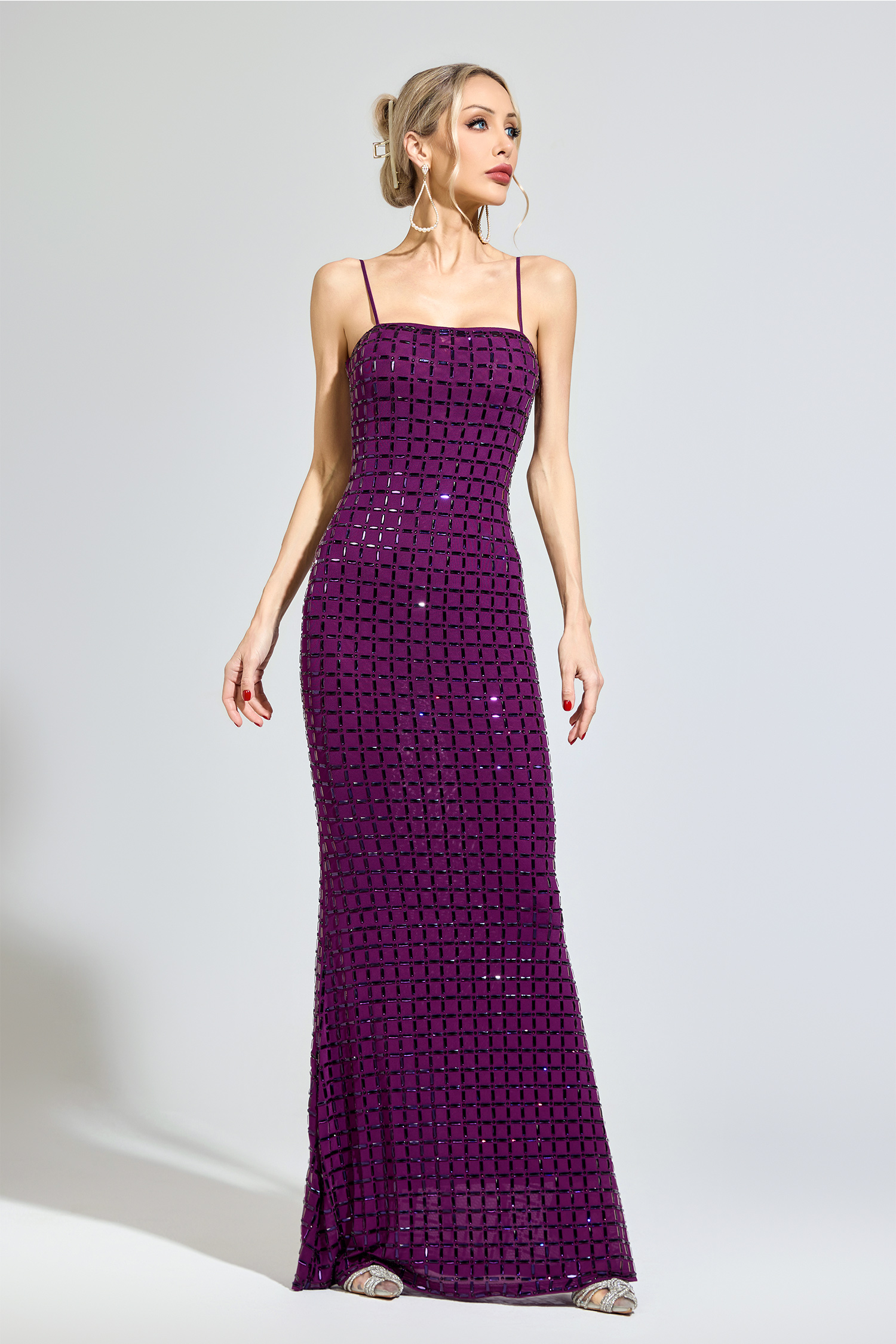 Lovelace Purple Diamond Bodycon Dress