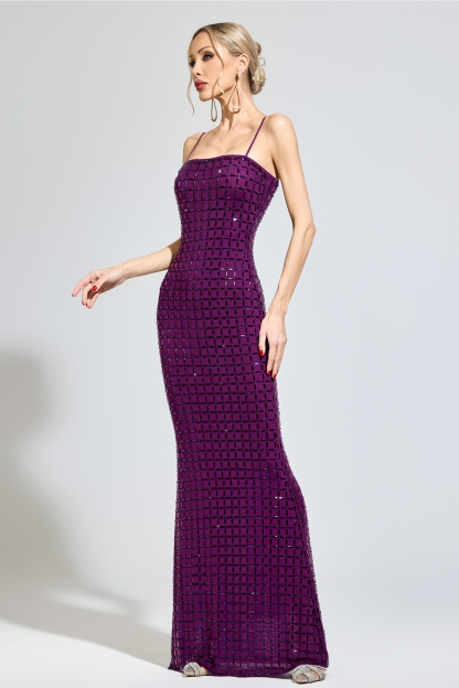Lovelace Purple Diamond Bodycon Dress