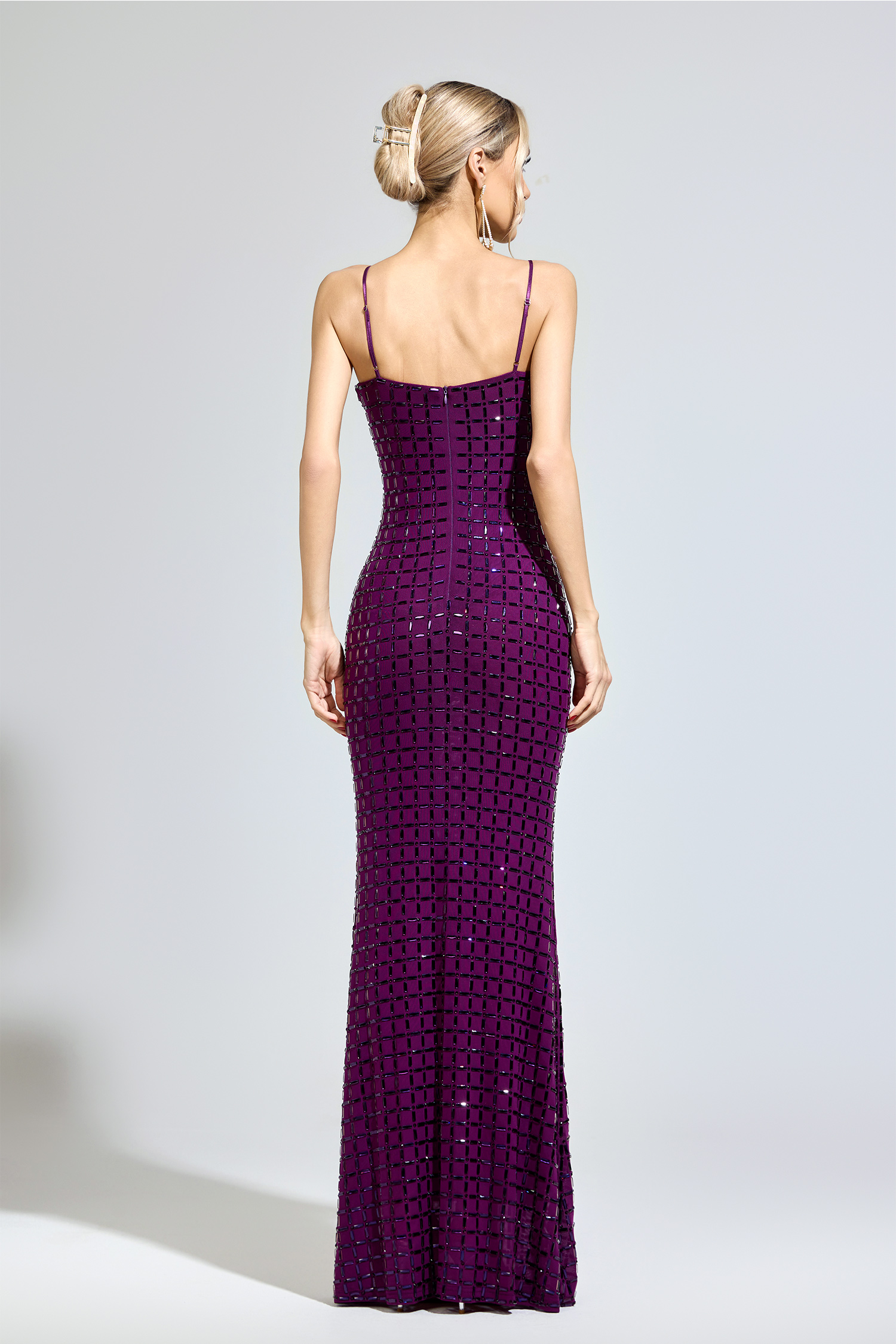 Lovelace Purple Diamond Bodycon Dress