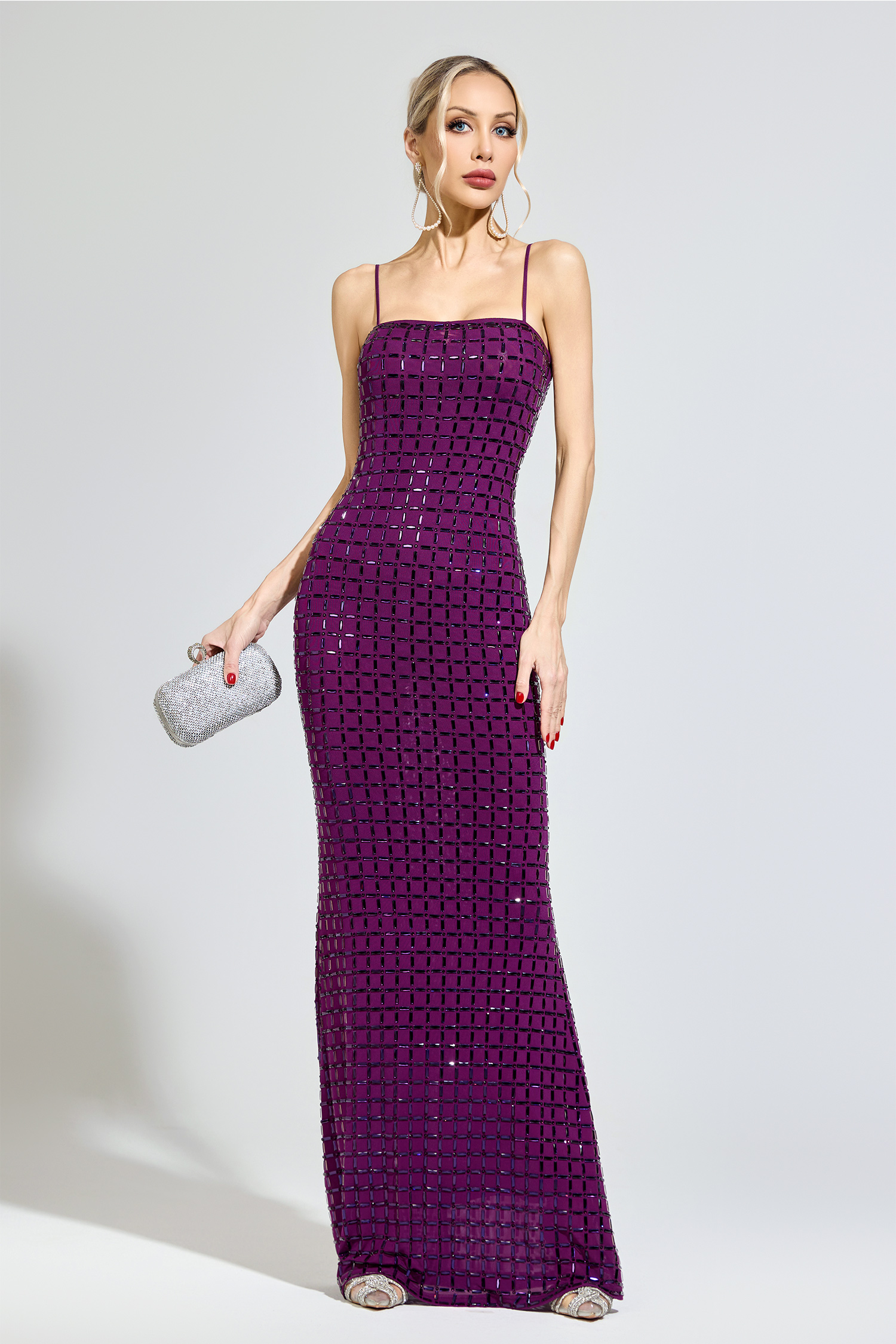 Lovelace Purple Diamond Bodycon Dress