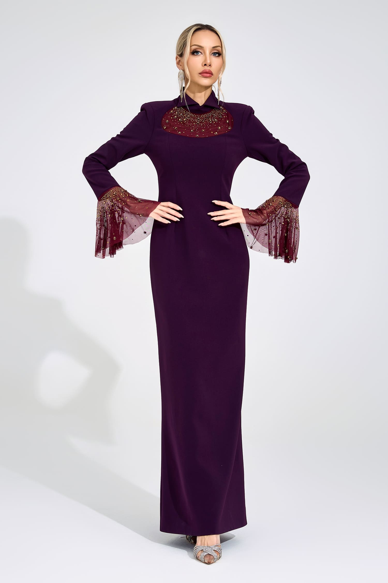 Valborg Wine Red Evening Gown
