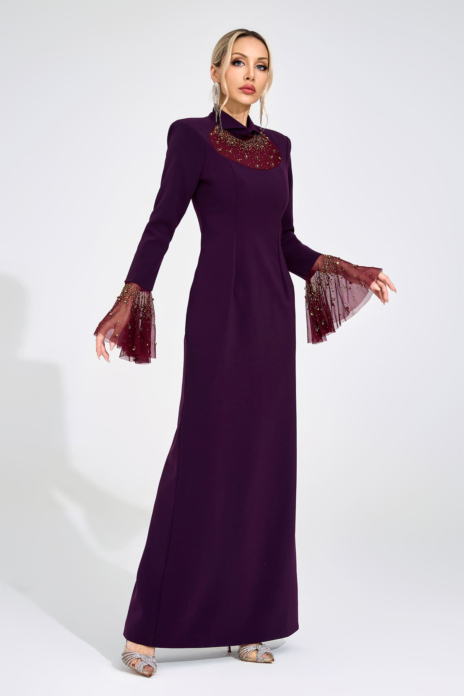 Valborg Wine Red Evening Gown