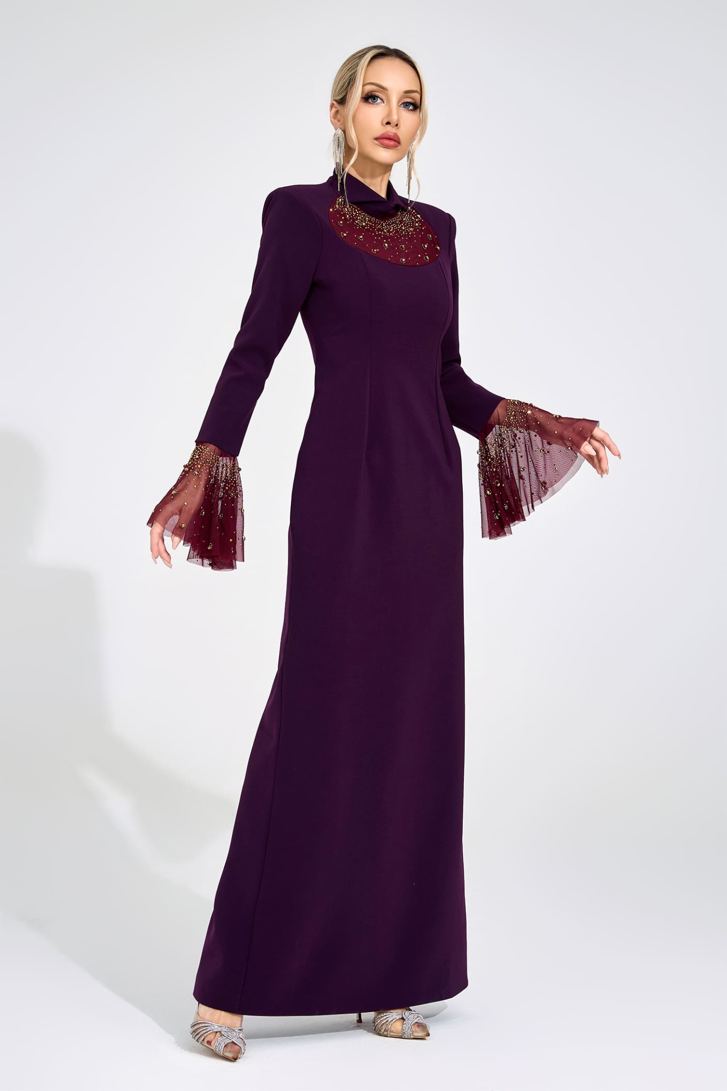 Valborg Wine Red Evening Gown