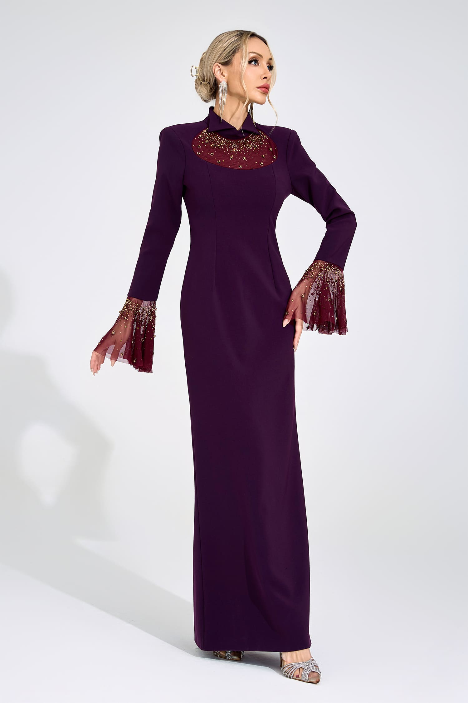 Valborg Wine Red Evening Gown