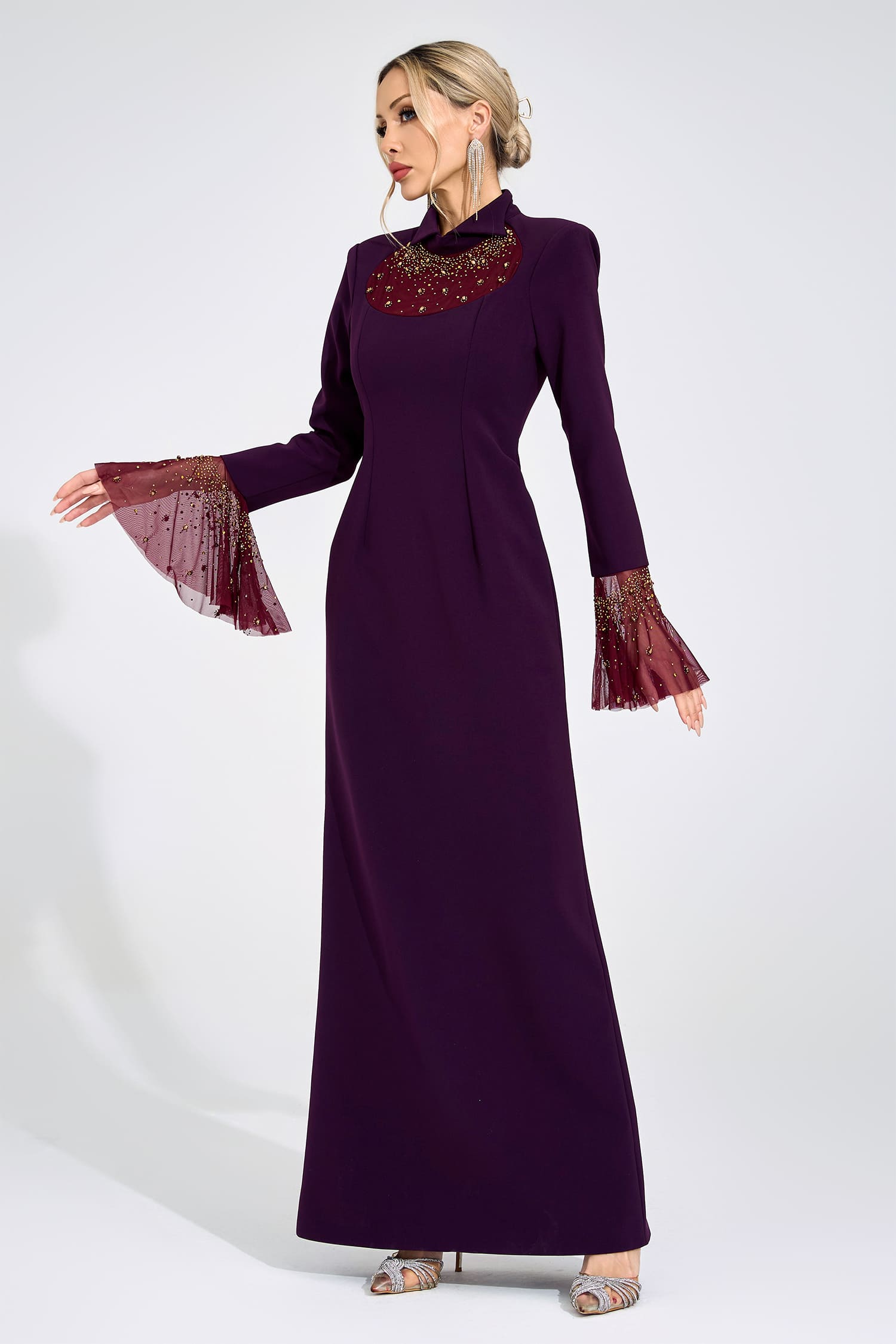 Valborg Wine Red Evening Gown