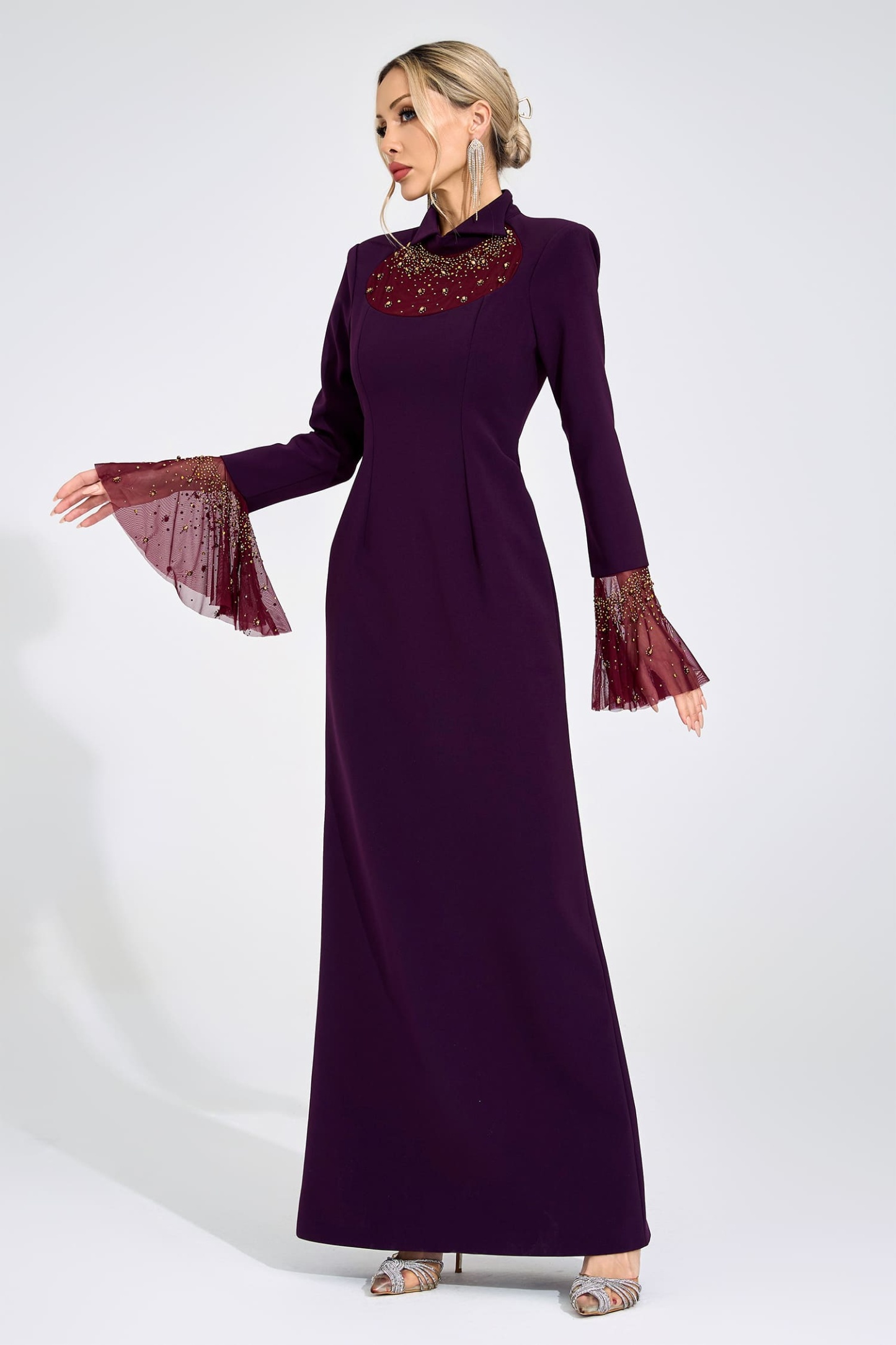 Valborg Wine Red Evening Gown