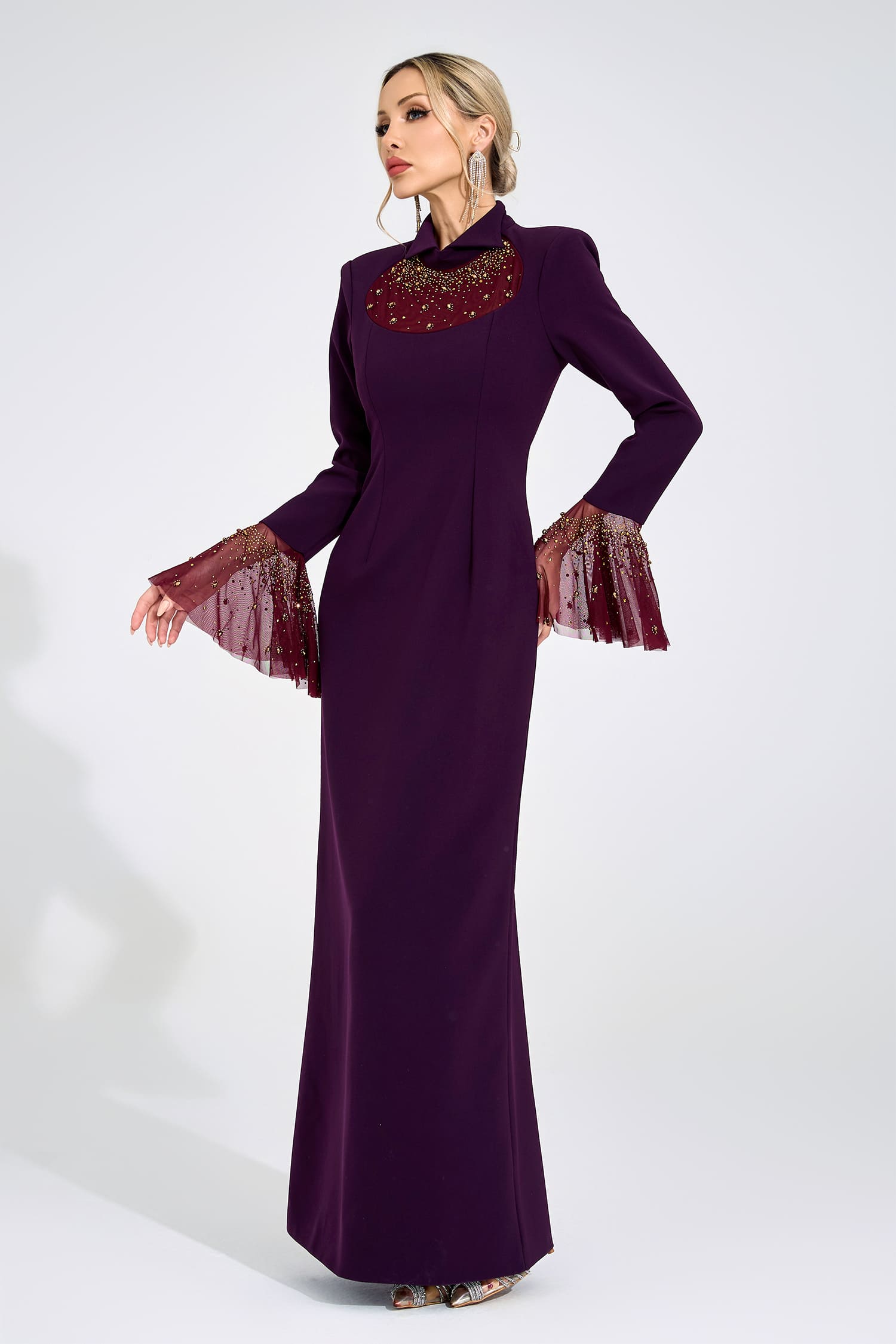 Valborg Wine Red Evening Gown