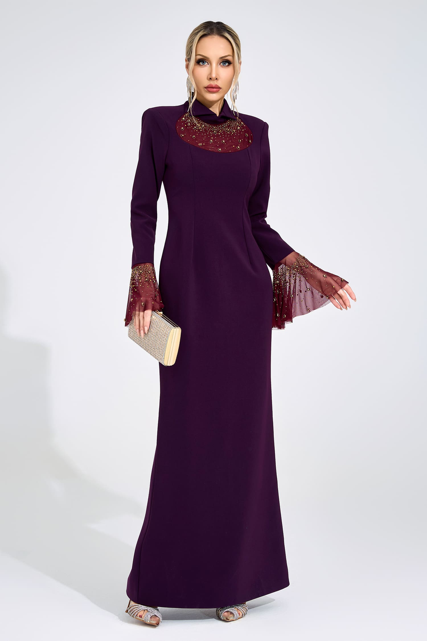 Valborg Wine Red Evening Gown