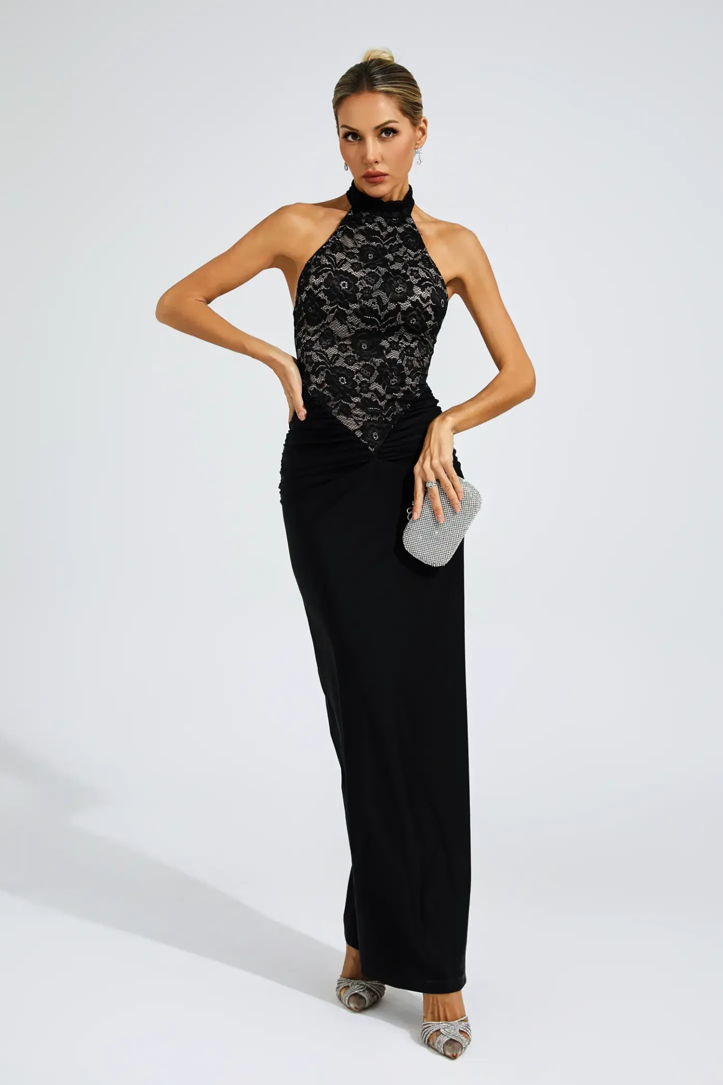 Raman Black Lace Off Shoulder Dress