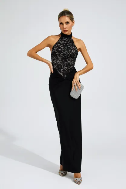 Raman Black Lace Off Shoulder Dress