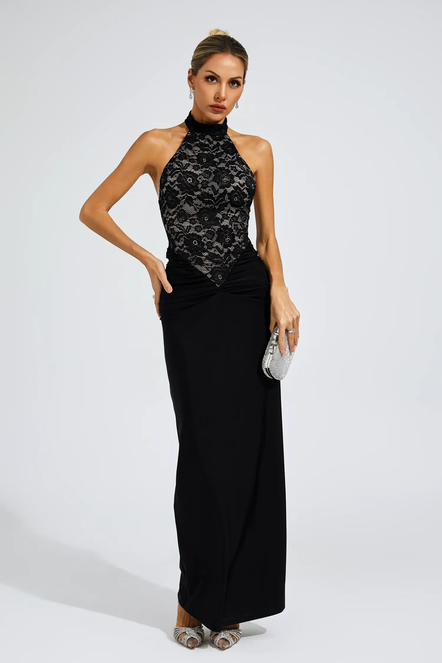 Raman Black Lace Off Shoulder Dress