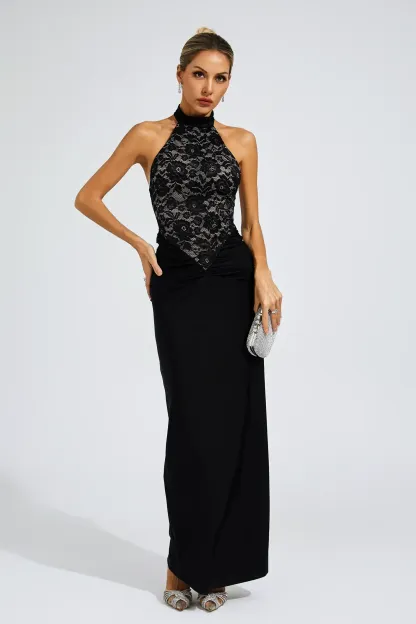 Raman Black Lace Off Shoulder Dress