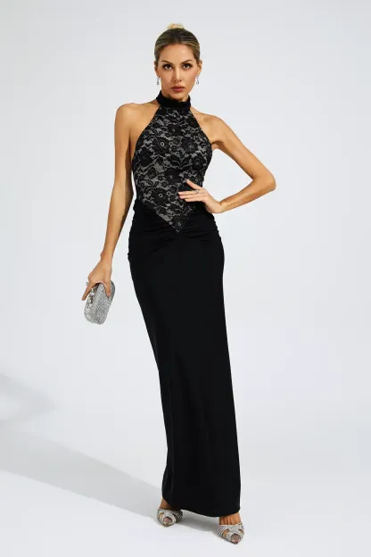 Raman Black Lace Off Shoulder Dress