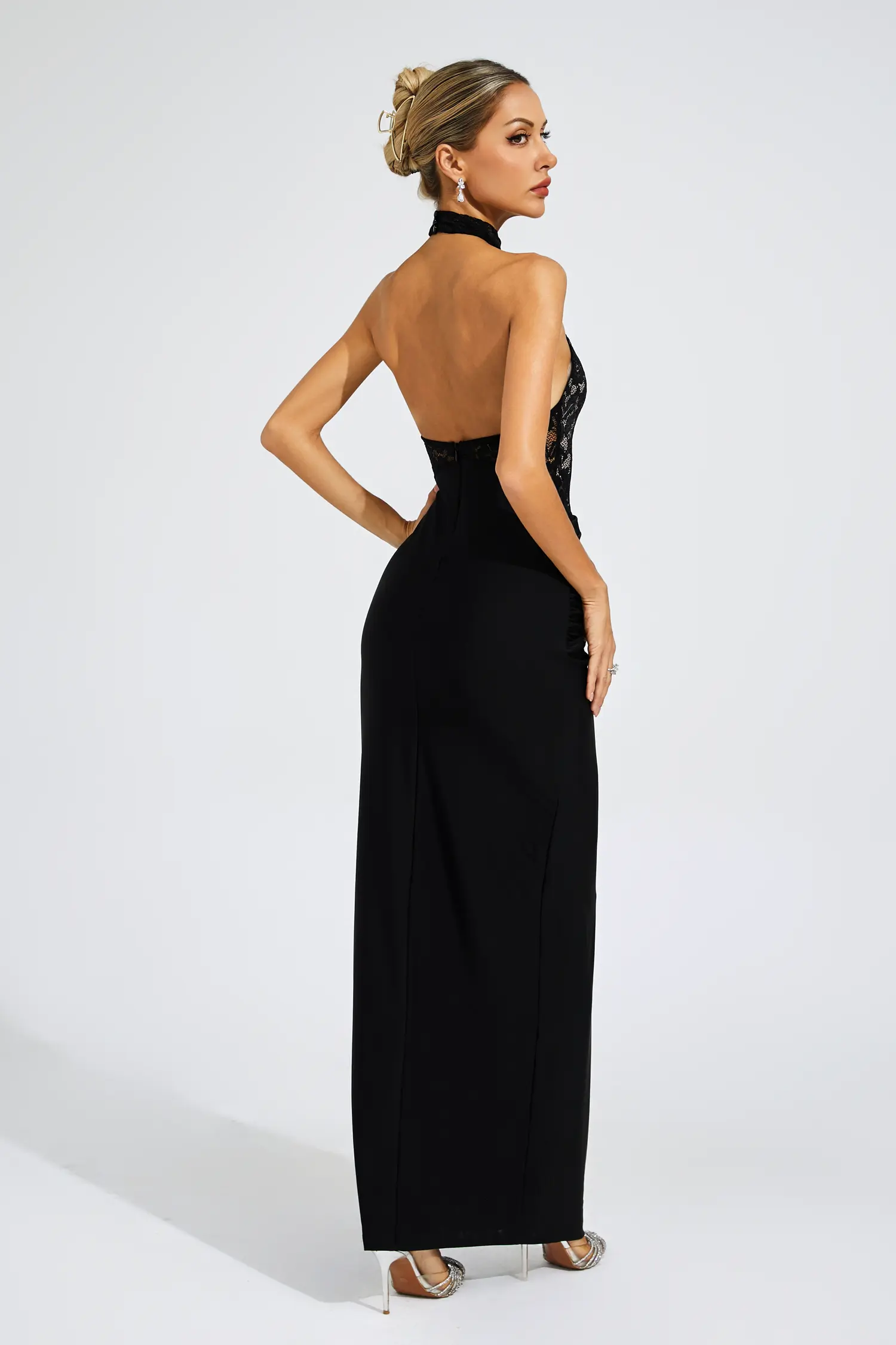 Raman Black Lace Off Shoulder Dress