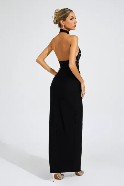 Raman Black Lace Off Shoulder Dress