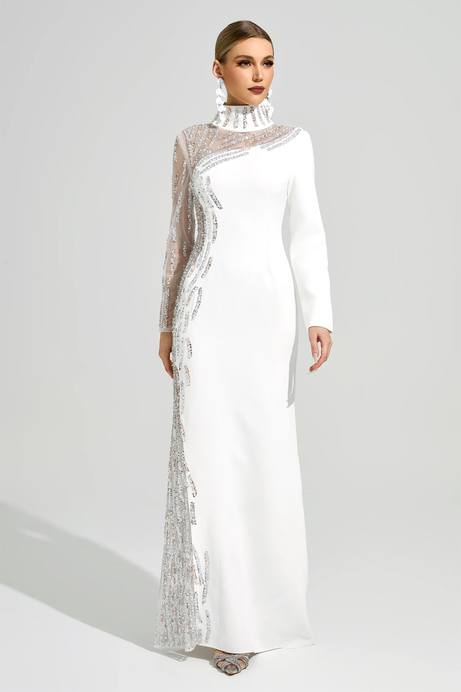 Scott White Diamond Formal Dress