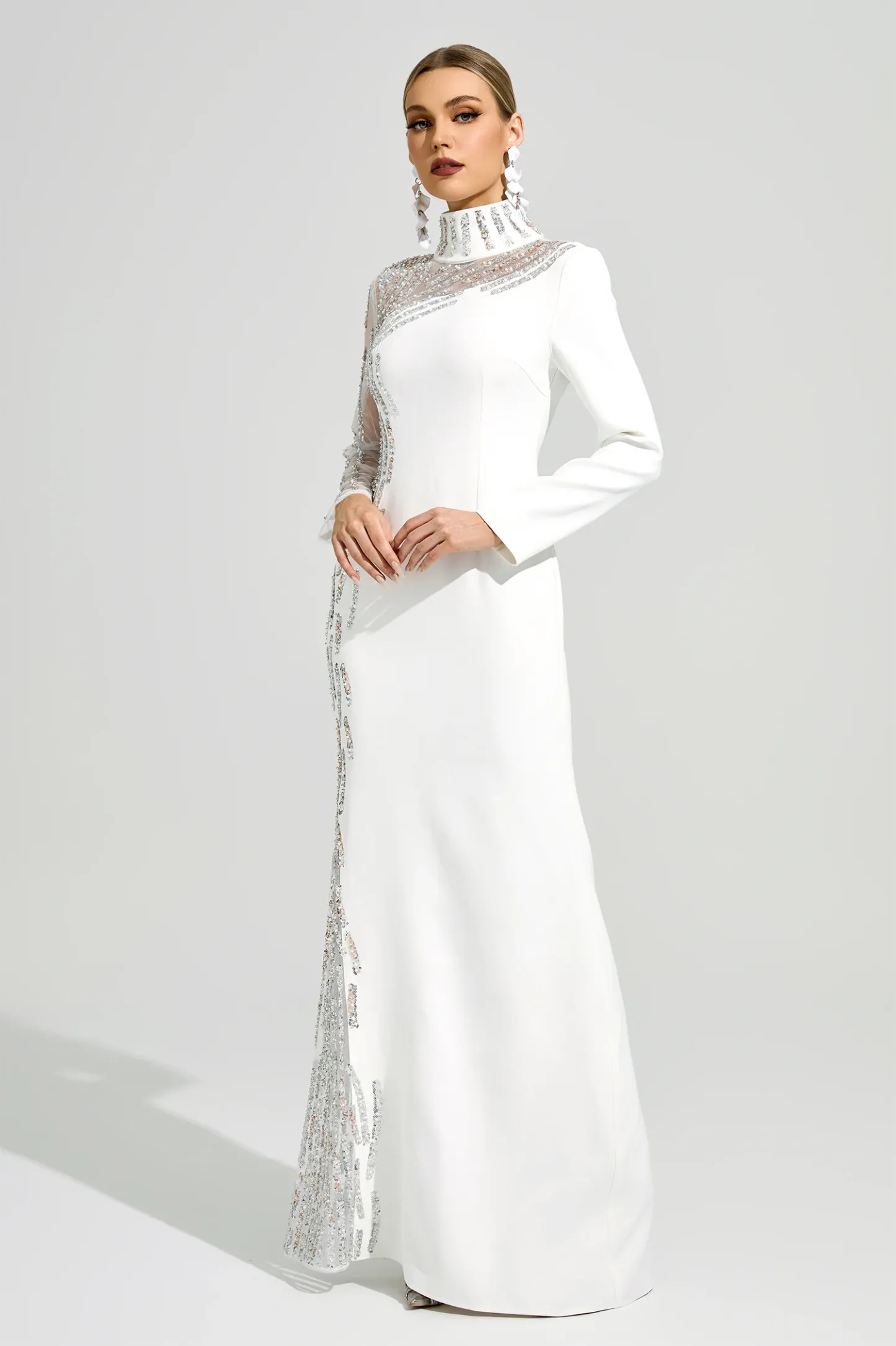 Scott White Diamond Formal Dress