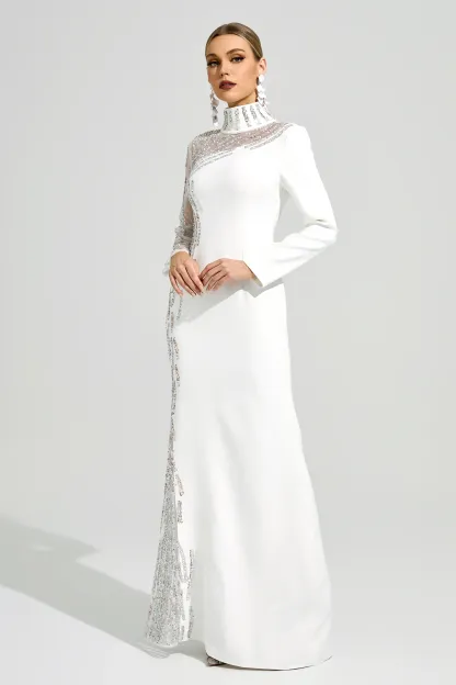 Scott White Diamond Formal Dress