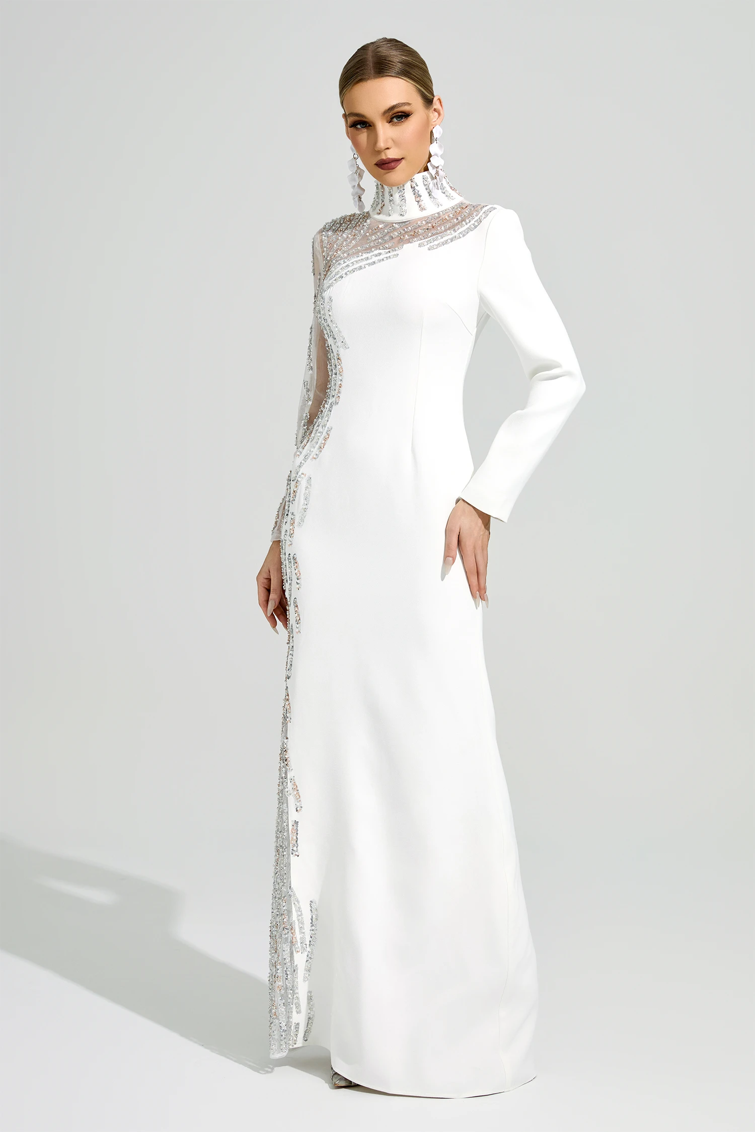 Scott White Diamond Formal Dress
