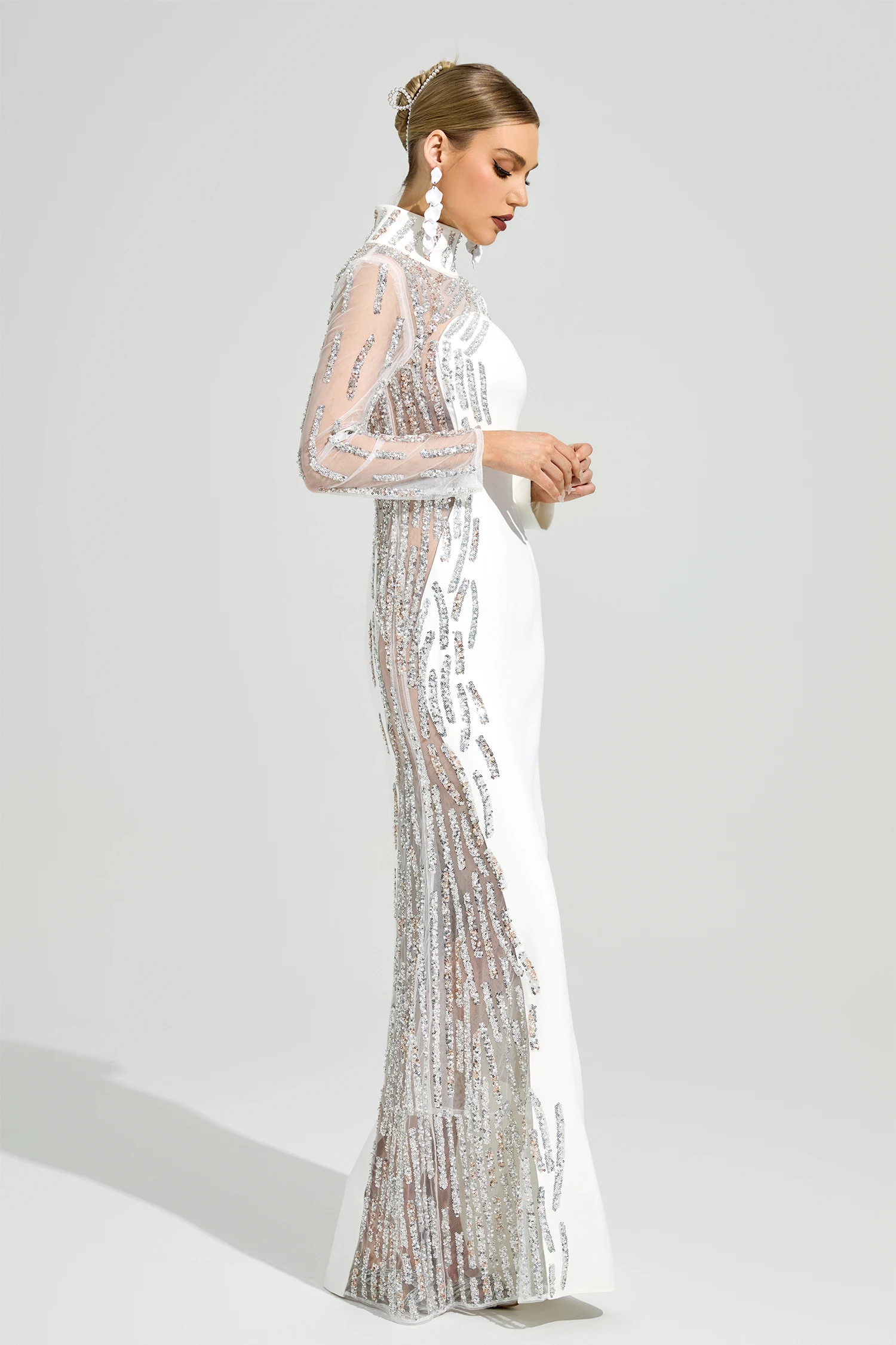 Scott White Diamond Formal Dress