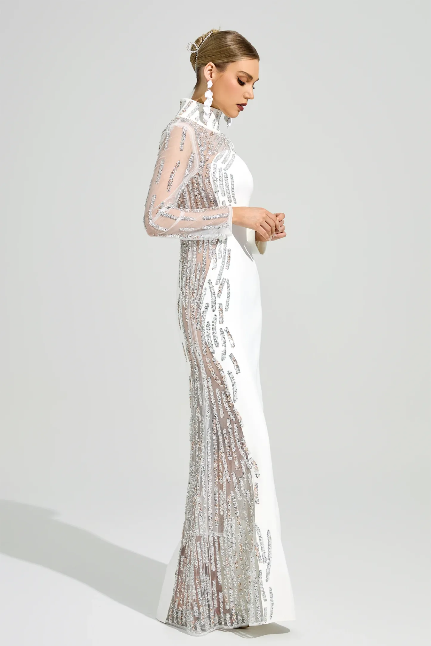 Scott White Diamond Formal Dress