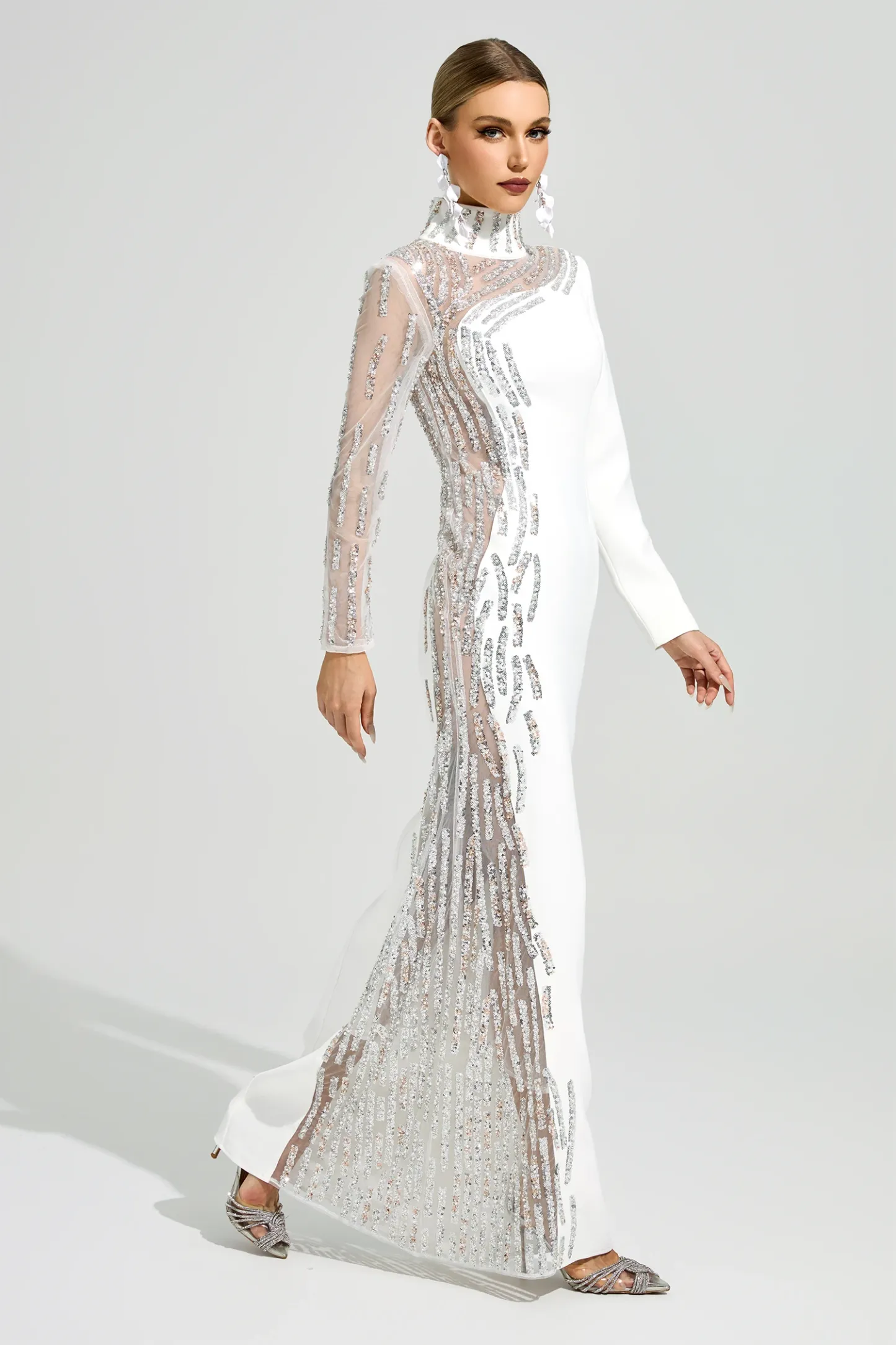 Scott White Diamond Formal Dress