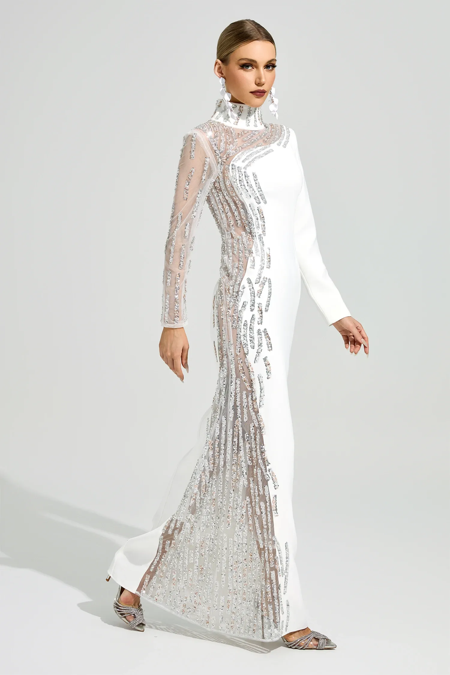 Scott White Diamond Formal Dress