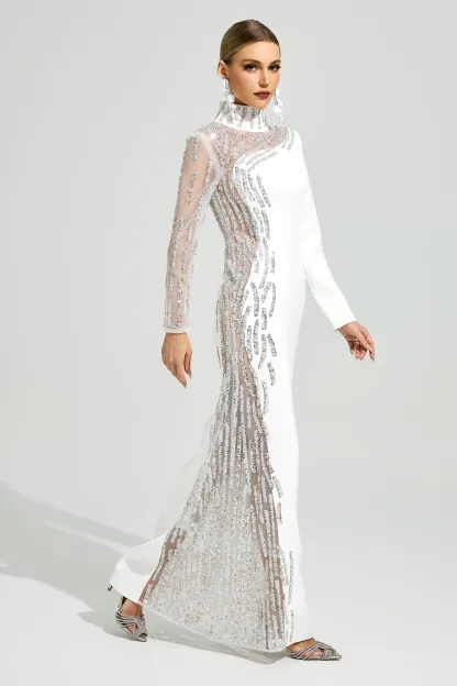 Scott White Diamond Formal Dress