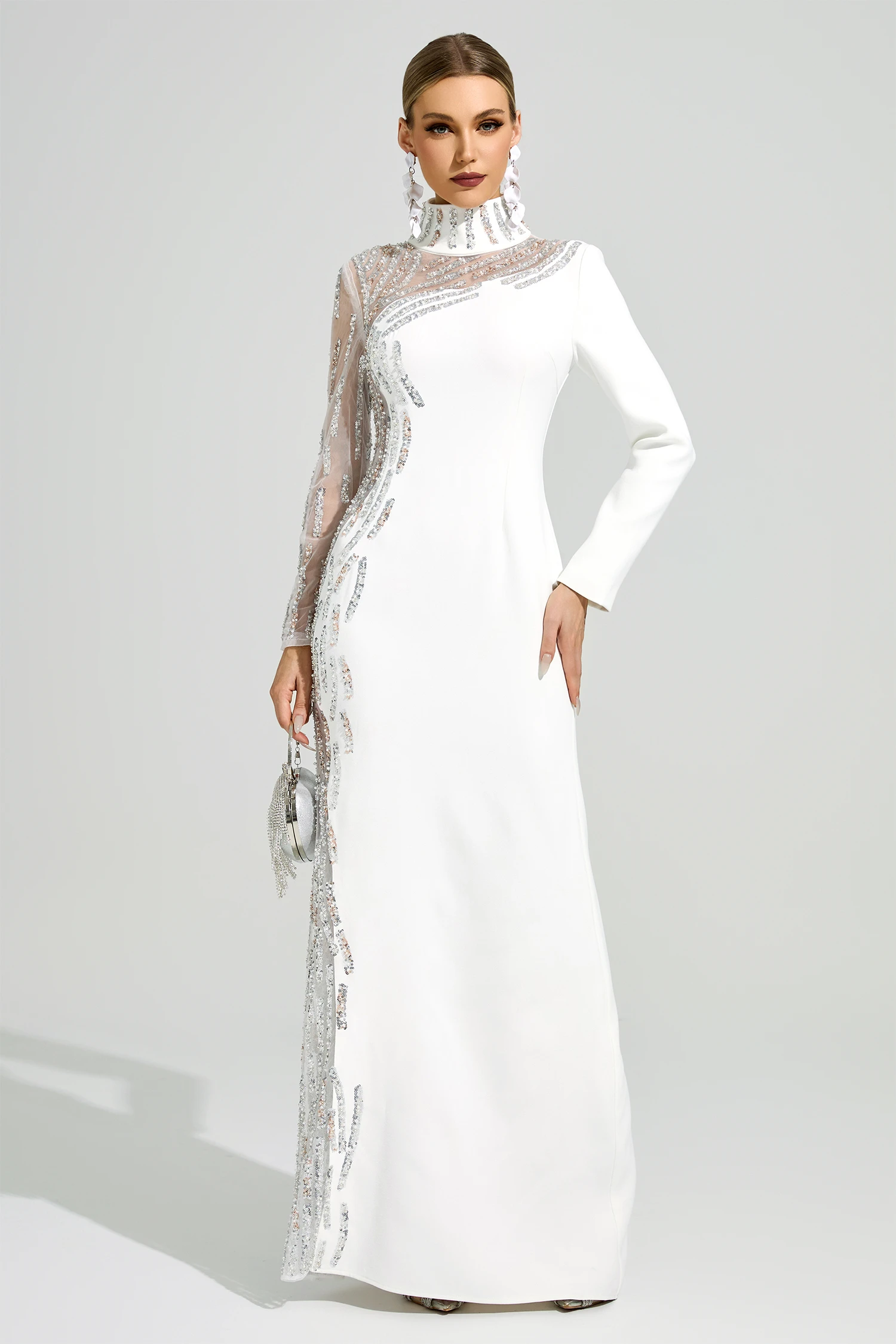 Scott White Diamond Formal Dress