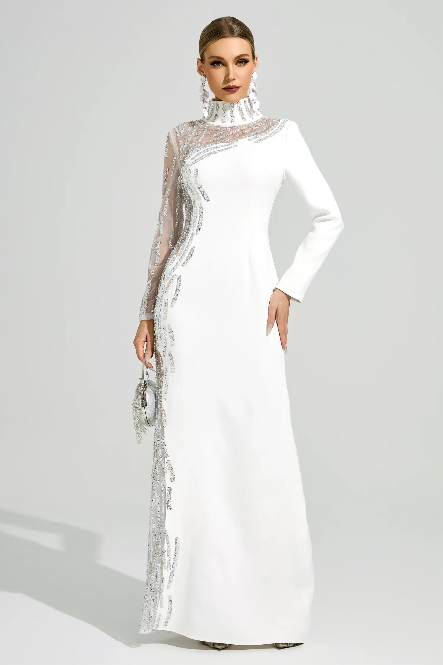 Scott White Diamond Formal Dress