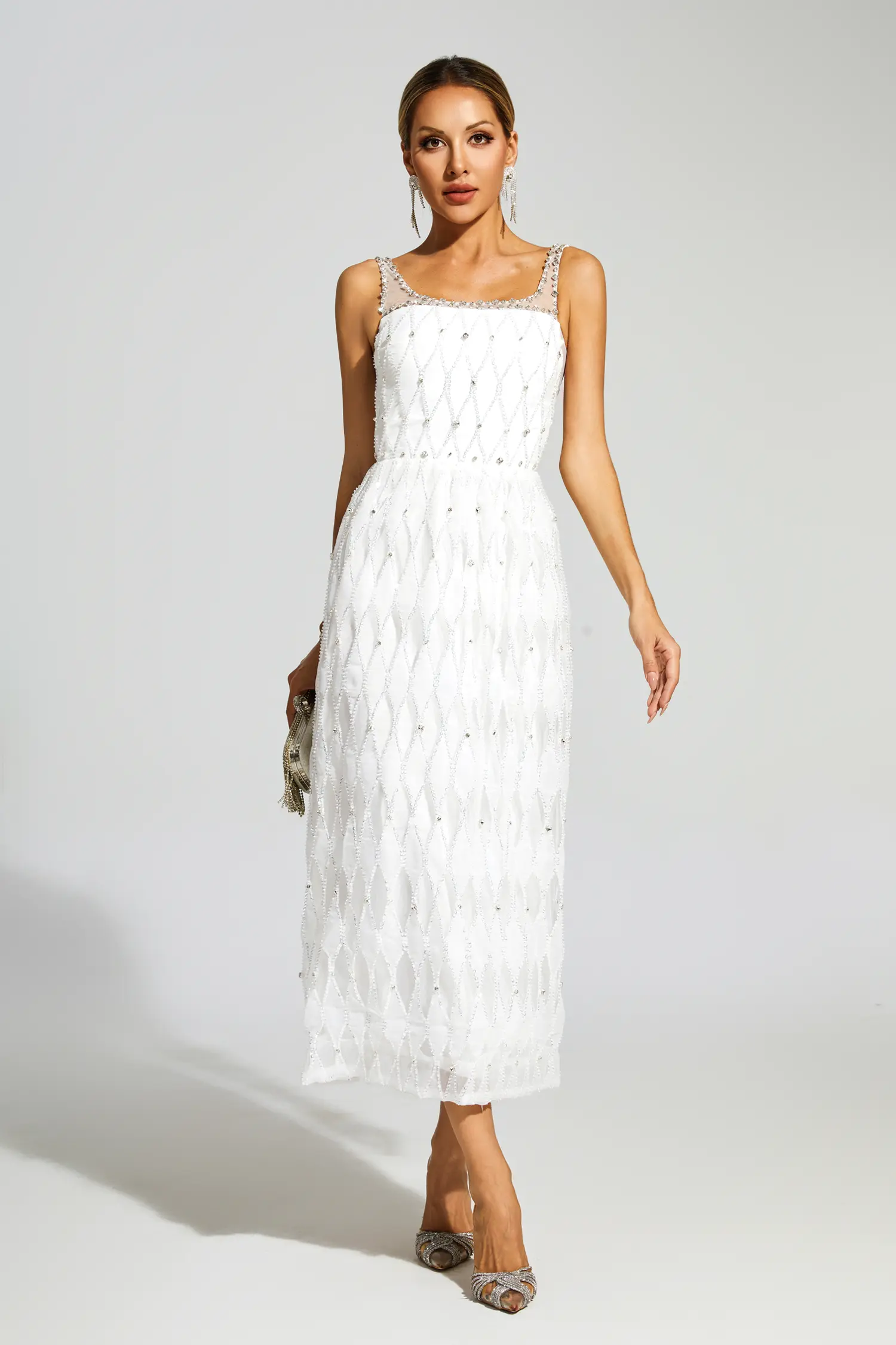 Arthur White Embellished Slip Dress