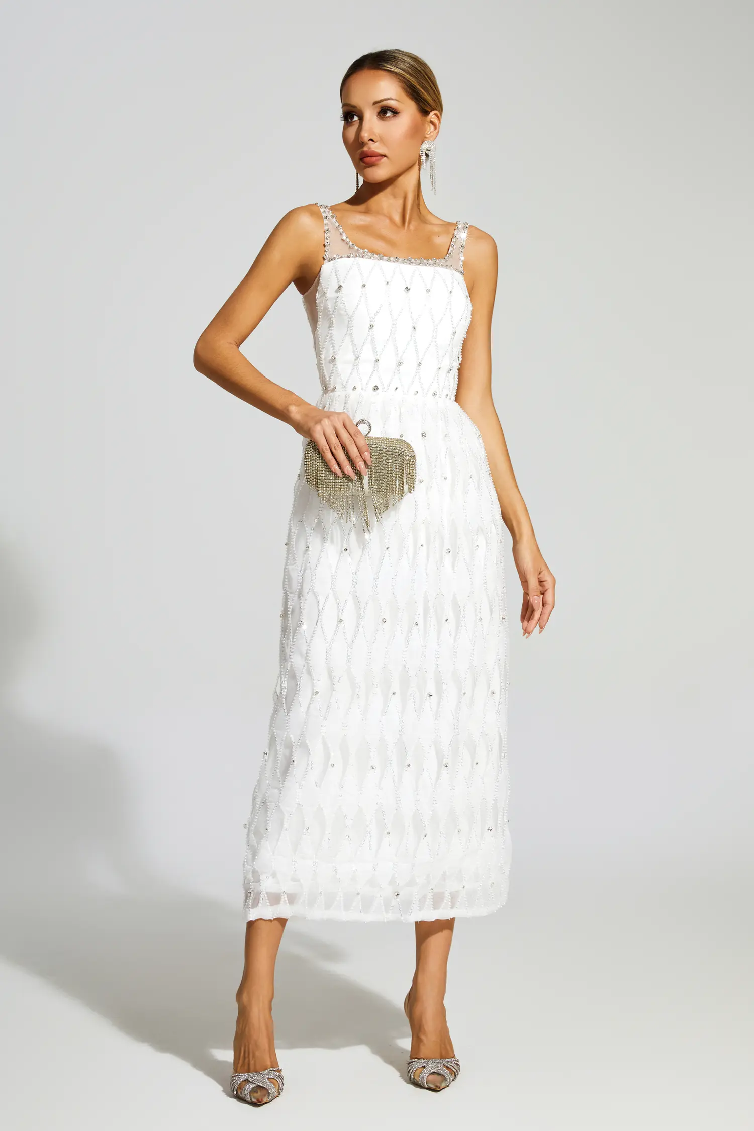 Arthur White Embellished Slip Dress