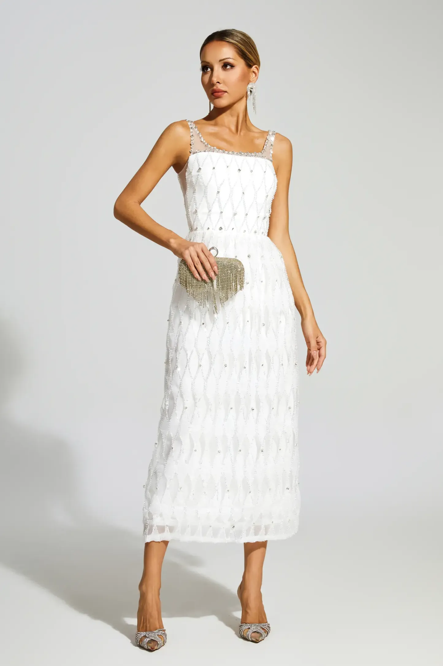 Arthur White Embellished Slip Dress