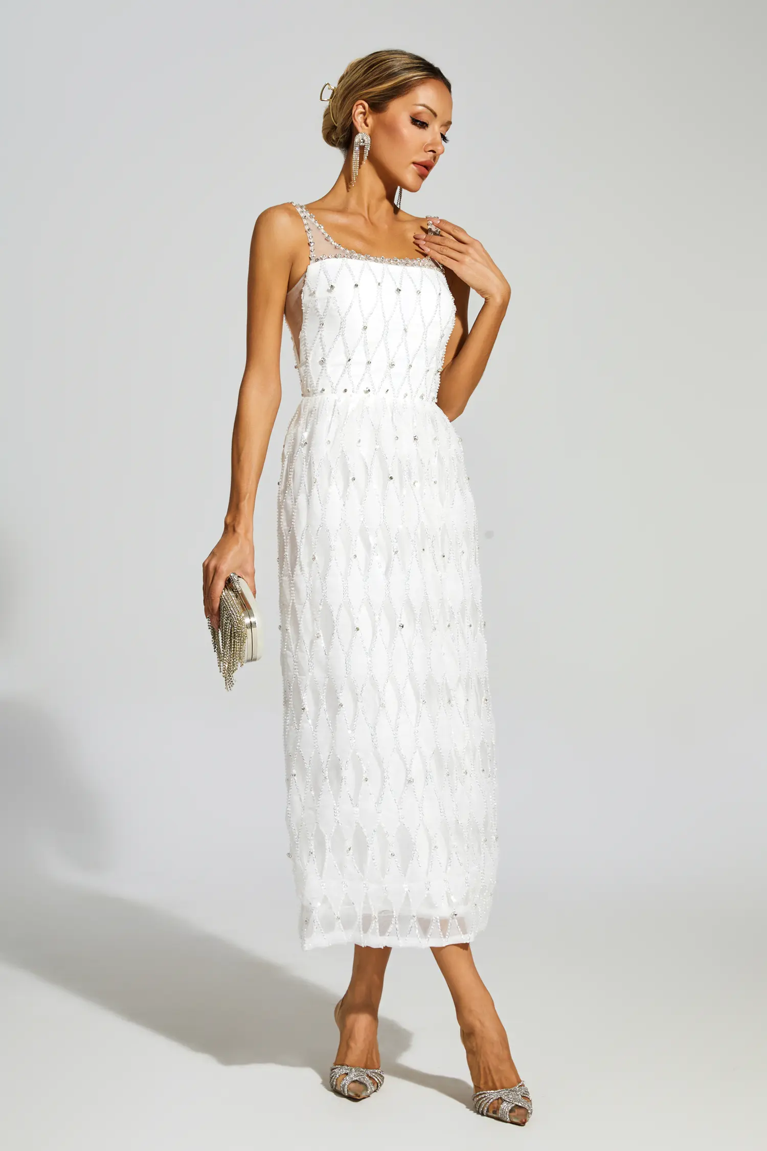 Arthur White Embellished Slip Dress