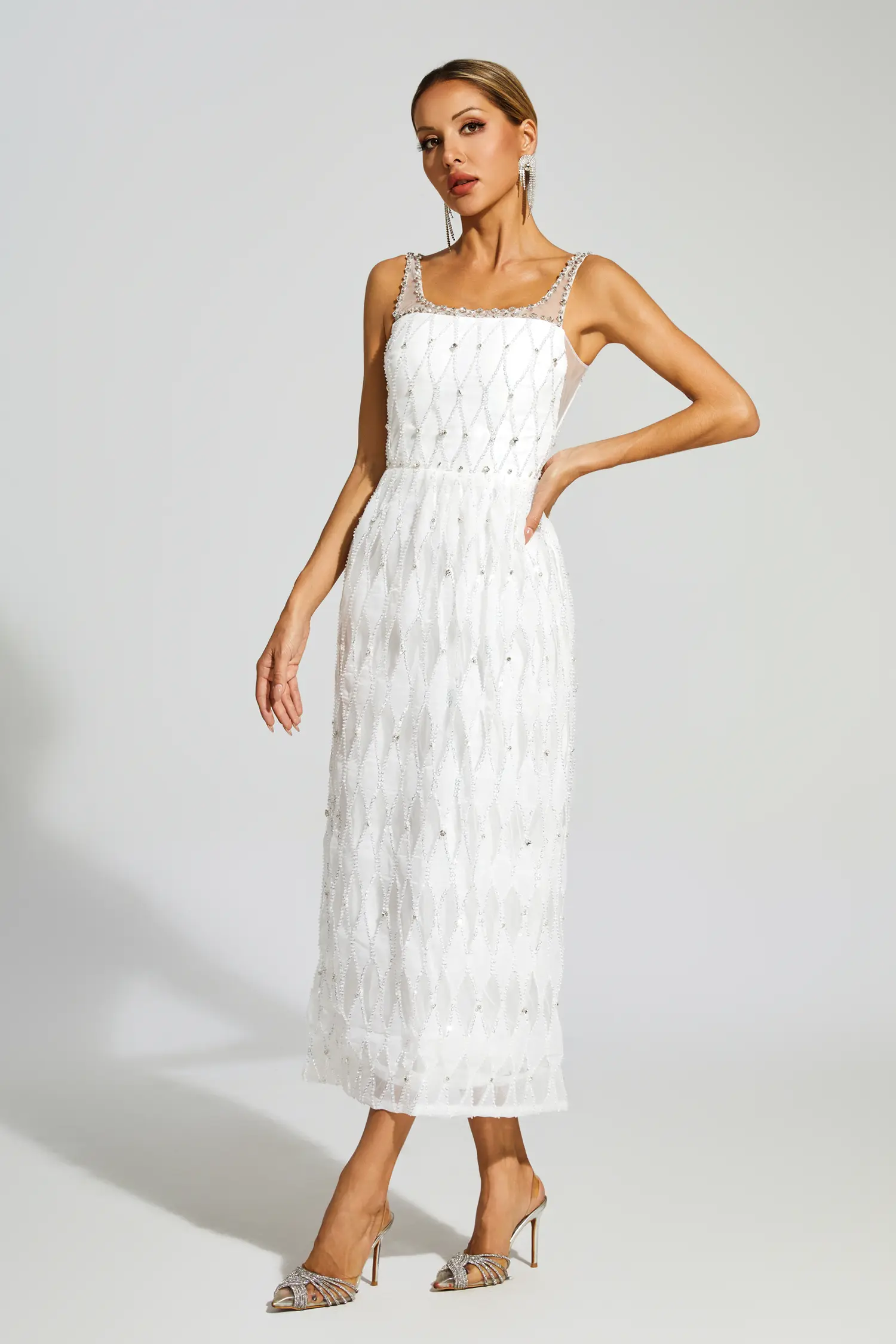 Arthur White Embellished Slip Dress